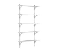 Swedese - Levi Wall Shelf 90 cm Big, Brass / Vitlaserad Ash - White Stained