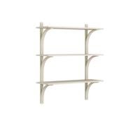 Swedese - Levi Wall Shelf 90 cm Medium, Aluminium / Black Stained Ash - Black Stained