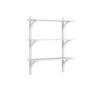 Swedese - Levi Wall Shelf 90 cm Medium, Aluminium / White Stained Ash - White Stained