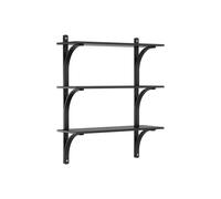 Swedese - Levi Wall Shelf 90 cm Medium, Brass / Black Stained Ash - Black Stained