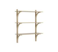 Swedese - Levi Wall Shelf 90 cm Medium, Brass / Naturlack Oak - Naturlack