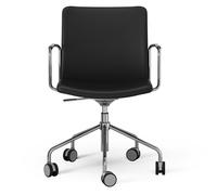 Swedese - Stella Armchair With Wheel Adjustable , Chrome / Black - Black