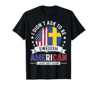Swedish American Countries Flags Pride Country Sweden Flag T-Shirt