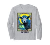 Swedish American Sweden Travel Psychedelic Sheep Souvenir Long Sleeve T-Shirt
