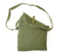 Swedish Army Military Surplus Canvas Gas Mask Bag | Vintage Shoulder Satchel with Adjustable Strap | Durable Utility Side Bag for Everyday Carry, Travel & Outdoor Use