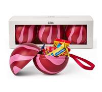 Swedish Bauble Trio by Gåva with Chocolates - Reusable Christmas Ornaments - Scandinavian Gift for Holiday Decor & Gifting with Chocolate treats - Pack of 3 (Arne)