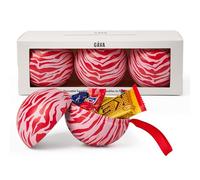 Swedish Bauble Trio by Gåva with Chocolates - Reusable Christmas Ornaments - Scandinavian Gift for Holiday Decor & Gifting with Chocolate treats - Pack of 3 (Julia)