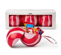 Swedish Bauble Trio by Gåva with Chocolates - Reusable Christmas Ornaments - Scandinavian Gift for Holiday Decor & Gifting with Chocolate treats - Pack of 3 (Lucia)