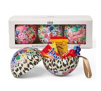 Swedish Bauble Trio by Gåva with Chocolates - Reusable Christmas Ornaments - Scandinavian Gift for Holiday Decor & Gifting with Chocolate treats - Pack of 3 (Nisse & Tomte)