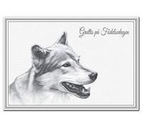Swedish Birthday card - Grattis på Födelsedagen - Happy Birthday card Swedish language - Premium Quality cards - Exclusive Unique design - Fine Art Wolf - Send to friend in Sweden