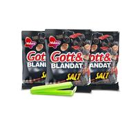 Swedish Candy Bundle Includes: 3x Salty Liquorice Malaco Gott & Blandat (150g each) | Sweet & Salted Liquorice Mix | and 1x Bag Sealer Clip (random colour) by Donny & Dev