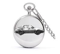 Swedish Car 9000 CS ref222 Pewter Effect Design on a Polished Silver case Men's Gift Quartz Pocket Watch fob