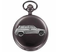 Swedish car 95 ref215 Pewter Effect Design on a Polished Black case Men's Gift Quartz Pocket Watch fob