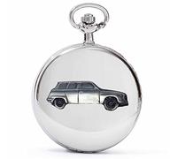 Swedish car 96 V4 ref220 Pewter Effect Design on a Polished Silver case Men's Gift Quartz Pocket Watch fob