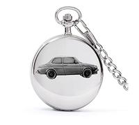 Swedish car 99 Turbo ref219 Pewter Effect Design on a Polished Silver case Men's Gift Quartz Pocket Watch fob