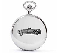 Swedish Car Sonette 1 ref225 Pewter Effect Design on a Polished Silver case Men's Gift Quartz Pocket Watch fob