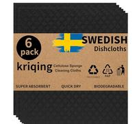 Swedish Cellulose Sponge Cloths - Black Swedish Dishcloths for Home & Kitchen, Odorless, Absorbent, and Quick Drying, Kitchen Reusable Paper Towels Washable (Balck)