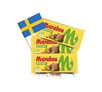 Swedish Chocolate Bundle Includes: 3x Marabou Chocolate Mint Crisp Bars (160g each) │Rich Sweetness with Cool Minty Crispness │ & Sweden Mini Flag for an Authentic Nordic Gift by Donny & Dev