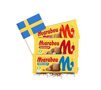 Swedish Chocolate Selection : Marabou Chocolate Bar 160g │ Milk Choc │ Hazelnut Choc │ With Daim │ 3 Flavours - 1x each │ Sweden Mini Flag Gift by Donny & Dev