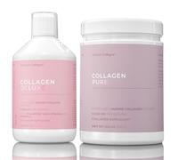 Swedish Collagen - 12,500mg Hydrolysed Marine Collagen Deluxe Liquid (500ml) & Pure Powder (300g) Supplements, 50 Day Supply | Pure Peptides, Hyaluronic Acid & Vitamin C for Healthy Hair, Skin & Nails