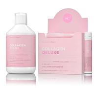 Swedish Collagen Deluxe - 12,500mg Hydrolysed Marine Collagen Liquid (500ml) & Shots (20 x 25ml) Supplements, 40 Day Supply | Pure Peptides, Hyaluronic Acid & Vitamin C for Healthy Hair, Skin & Nails