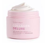 Swedish Collagen Deluxe Anti-ageing Day Cream, 50 ml | Anti-ageing day cream with retinol, collagen peptides, vitamin E & aloe vera; face moisturiser & treatment for skin hydration