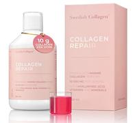 Swedish Collagen Repair | 10,000 mg Hydrolyzed Marine Collagen Liquid Supplement - 500 ml, 20 Day Supply I Hyaluronic Acid, Biotin & Vitamin C for Healthy Hair, Skin, Nails & Joints | Sugar-Free
