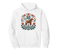Swedish Dala Horse Folk Art Sweden Flag Dalahelmsoljd Pullover Hoodie