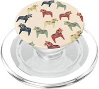 Swedish Dala Horses Dalecarlian Pattern Gift PopSockets PopGrip for MagSafe