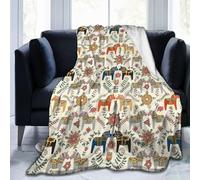Swedish Dala Horses Throw Blanket Soft Fleece Blanket Men Women Gift for Kids Boys Girls for Party Couch Sofa Bed Deco Blankets 50x40