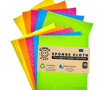 Swedish Dish Cloths, Absorbent Cellulose Sponge Cloths, Washable Cleaning Cloths, No Odor Dishcloths, Reusable Paper Towels, Durable Kitchen Rags (10)
