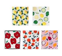 Swedish Dishcloth 5 Packs,Eco-Friendly Sweden Kitchen Dish Cloth,Super Absorbent Cleaning Cloth Reusable Cellulose Sponge Cloths for Washing Up,Fruit