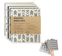 Swedish Dishcloth, 6 Pack Reusable Cleaning Cloths Biodegradable Compostable Cleaning Cloth Plastic-free Dishcloths Cellulose Wooden Fiber Kitchen Sponge Dish Cloth Washable Swedish Dishcloth