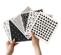 Swedish Dishcloth Set of 6 - Reusable Cellulose Wooden Fiber Kitchen Sponge Dish Cloth for Cleaning Pots and Bowls, Cloths Geometric Design - Eco-Friendly Cloths Dish Cloth for Kitchen Use (6)