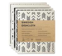 Swedish Dishcloth Set of 6 - Reusable Cellulose Wooden Fiber Kitchen Sponge Dish Cloth for Cleaning Pots and Bowls, Cloths Geometric Design - Eco-Friendly Cloths Dish Cloth for Kitchen Use (6)