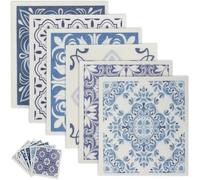 Swedish Dishcloth Set, Reusable Dish Cloths, Food-Safe & Plastic-Free Sponge Cloths, Quick Drying Kitchen Cloth Suitable for Cleaning in the Kitchen, Dishes, Bathroom, Glass (Retro Pattern 6PCS)