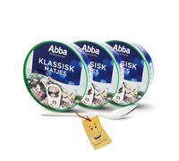 Swedish Fish Bundle: 3x Abba Klassisk Matjes | Pickled Herring in Matjes Marinade (200g each) | Traditional Swedish Food Product Bundled with 1x Donny & Dev Stainless Little Spoon