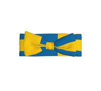 Swedish flag Adorable Baby Bow Headband Soft and Stretchy Infant Hair Accessory for 0-6 Months Baby Showers soft skin-friendly elastic