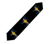 Swedish Flag And Moose Table Runner Dining Table Cloth 229*33cm