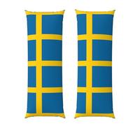 Swedish flag Body Pillowcase 20x60-Ultra Soft Plush Long Pillow Cover with Hidden Zip for Sleeping