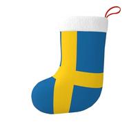 Swedish flag Christmas Stocking - Festive Holiday Stocking with Vibrant Print Design, fit for Xmas Decor