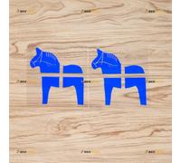 Swedish Flag Dala Horse Sticker Decal Vinyl Scandinavian - 2 Pack Blue 10.2cm - for Car Boat Laptop Cup No Background Die-Cut