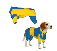 Swedish flag Dog Pajamas, Stretchy Pet Clothes Pjs, Breathable Puppy Onesie Jumpsuits,for Small Medium Large Dogs 3XL