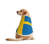 Swedish Flag Dog Shirt Vest Dog Clothes- Breathable Cooling for Big Dogs, Sun Protection Comfort Wear for Golden Retriever, Husky, Alaska Outdoor Activities XX-Large