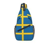 Swedish flag It is a casual crossbody bag for men with high storage capacity and a patch pocket on each side.