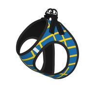 Swedish Flag Pet Leash Vest For Small Dogs Cats Reflective Adjustable Soft Outdoor Walking Hiking Training