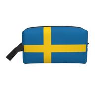Swedish Flag Portable Large-Capacity Double-Sided Printed Travel Toiletry Storage Bag, a Must-Have for Travel.