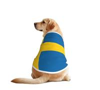 Swedish Flag Print Dog Vest, Soft Breathable Pet Shirt Clothes Sleeveless Fashion Apparel For Medium Large Breeds
