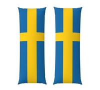 Swedish Flag Print Full Body Pillow Case, 20x60 In Fluffy Short Plush Long Body Pillow Cover For Fall And Winter