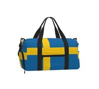 Swedish Flag Print Handheld Crossbody Sports Luggage Bag